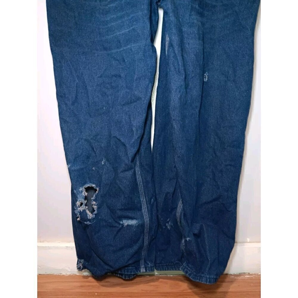 Vintage Carhartt Union Made In USA Distressed Denim Overalls Men's size 48-30 - Picture 3 of 8